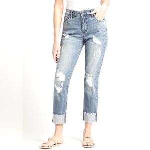 NWOT Kut From The Kloth Catherine Boyfriend Jean distressed SIZE 12 SO CUTE